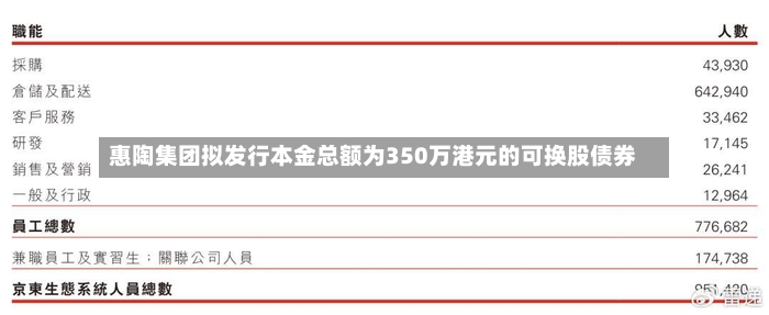 惠陶集团拟发行本金总额为350万港元的可换股债券