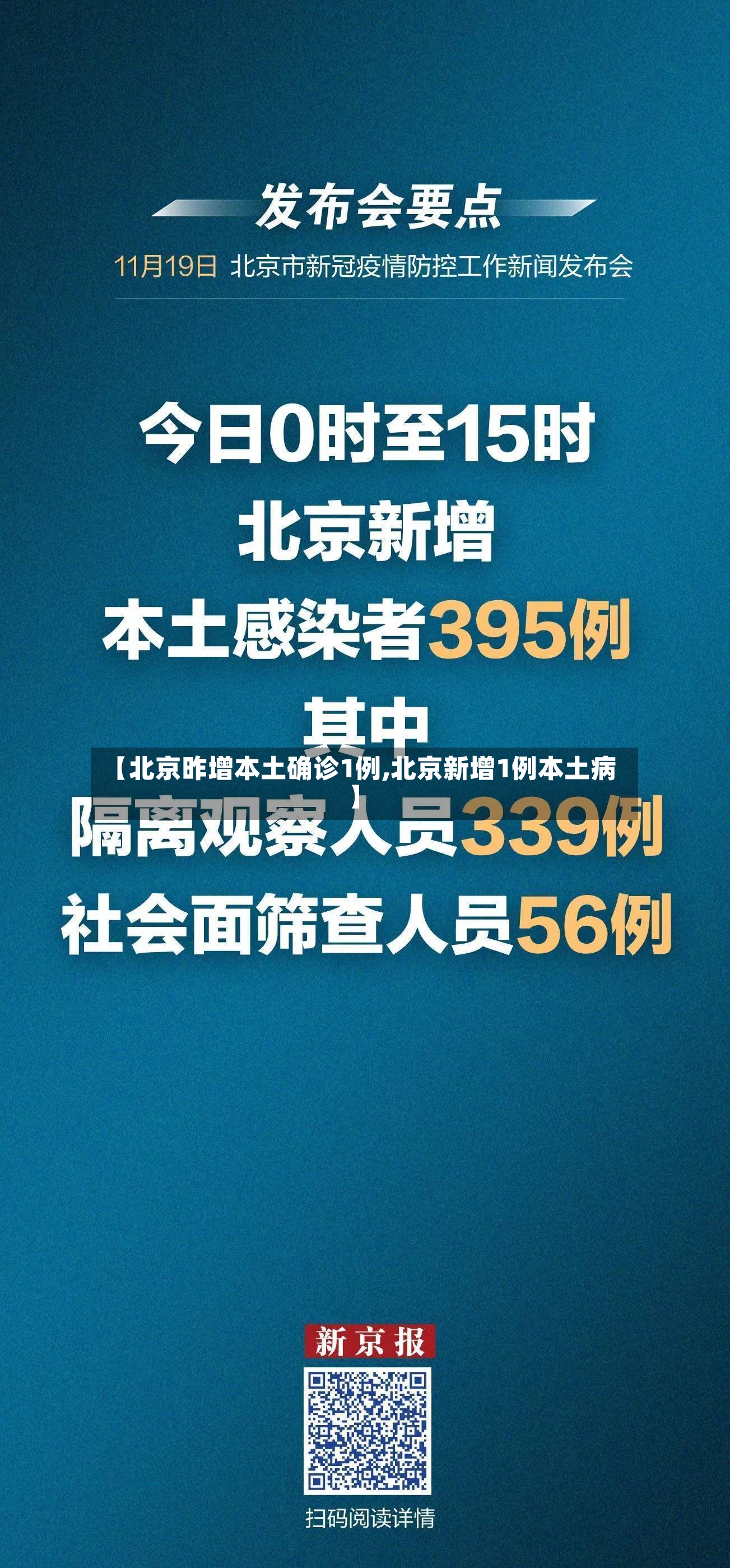 【北京昨增本土确诊1例,北京新增1例本土病】