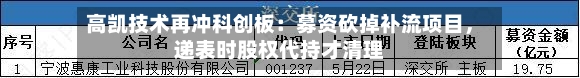 高凯技术再冲科创板：募资砍掉补流项目，递表时股权代持才清理-第2张图片