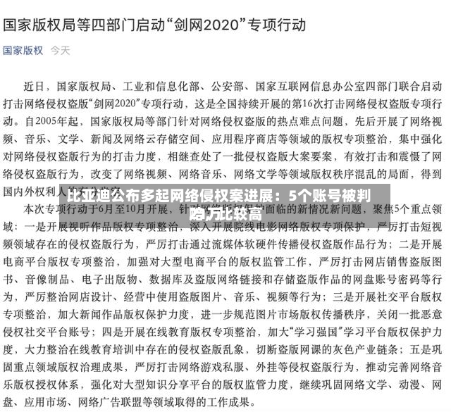 比亚迪公布多起网络侵权案进展：5个账号被判赔，比较高21万-第3张图片