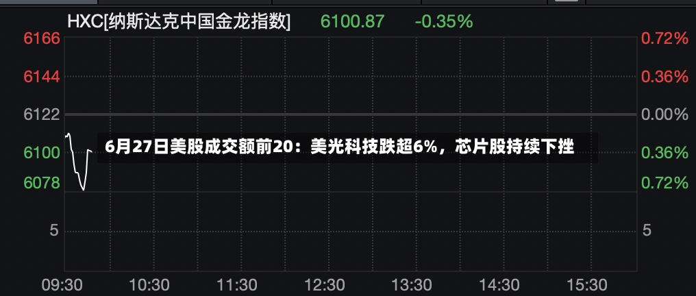 6月27日美股成交额前20：美光科技跌超6%，芯片股持续下挫-第2张图片
