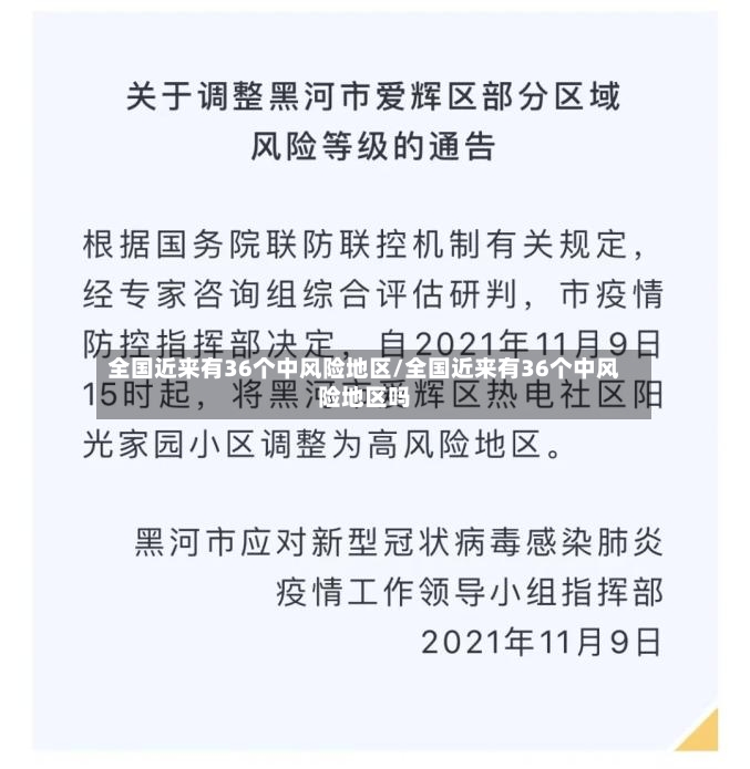 全国近来有36个中风险地区/全国近来有36个中风险地区吗