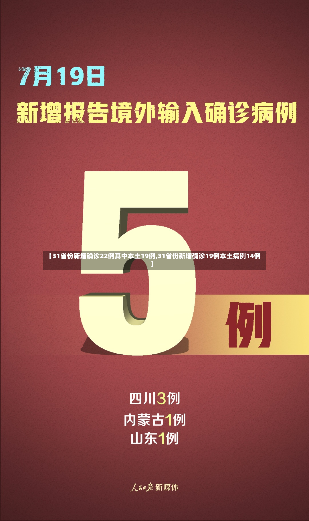 【31省份新增确诊22例其中本土19例,31省份新增确诊19例本土病例14例】