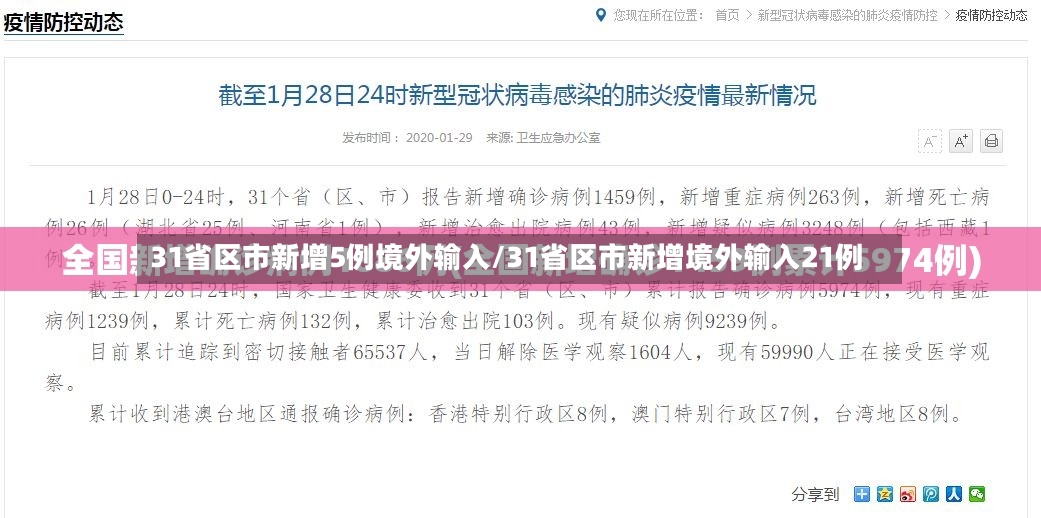 31省区市新增5例境外输入/31省区市新增境外输入21例-第3张图片