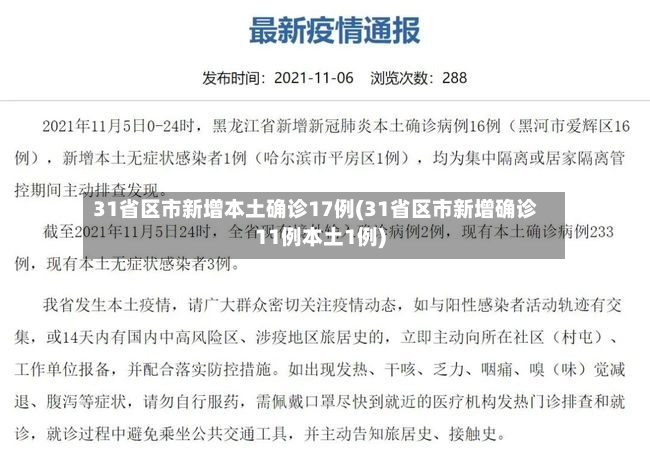 31省区市新增本土确诊17例(31省区市新增确诊11例本土1例)-第2张图片