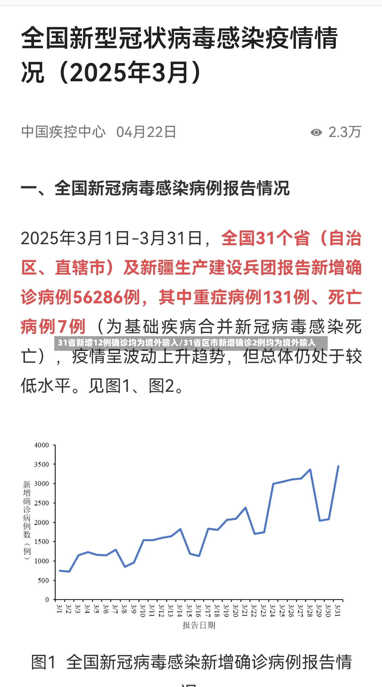 31省新增12例确诊均为境外输入/31省区市新增确诊2例均为境外输入