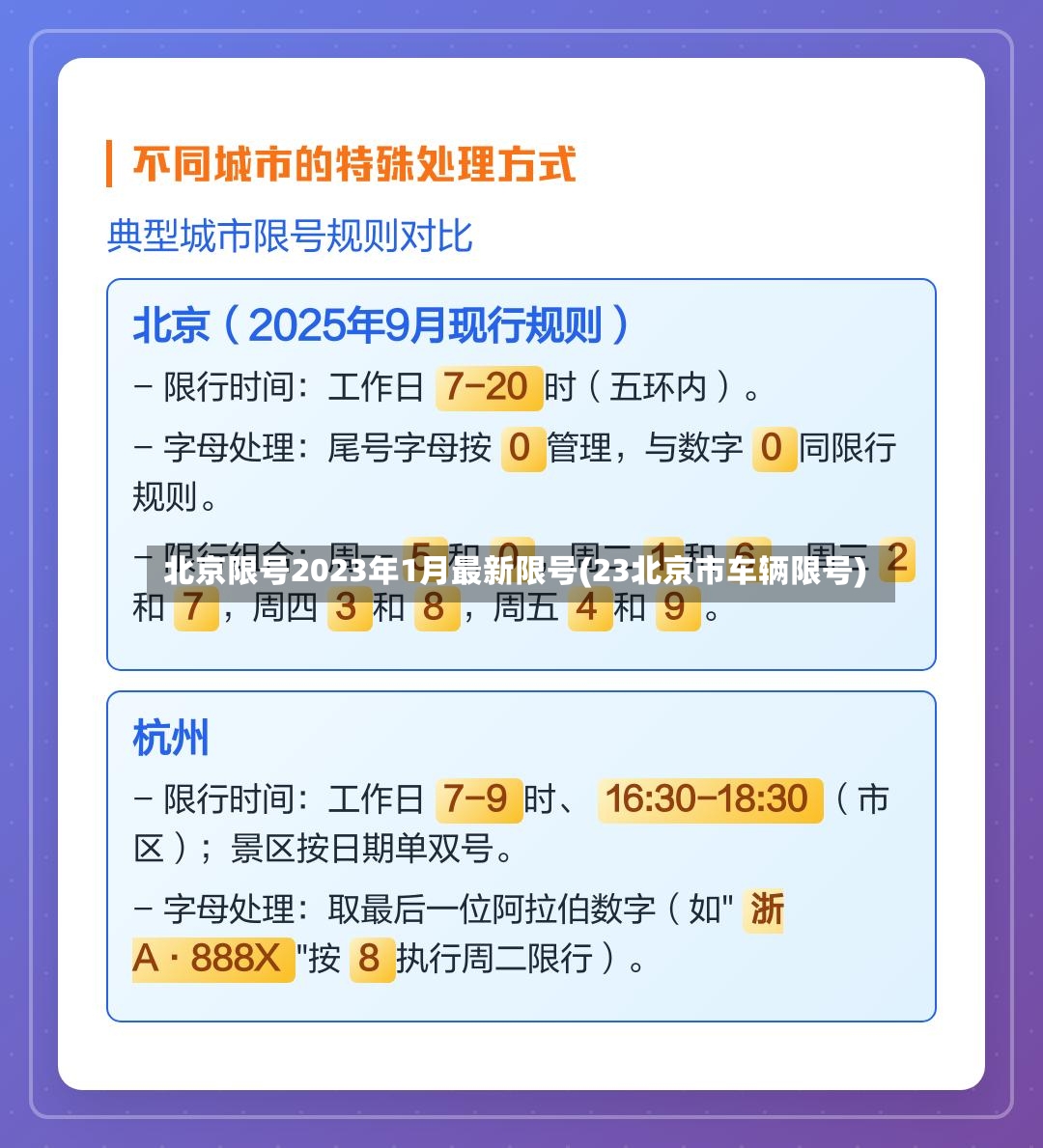 北京限号2023年1月最新限号(23北京市车辆限号)