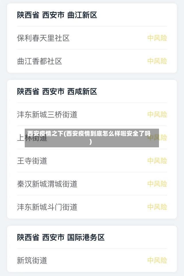 西安疫情之下(西安疫情到底怎么样啦安全了吗)