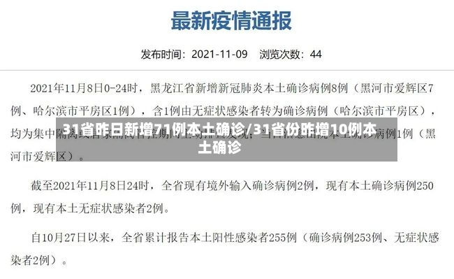 31省昨日新增71例本土确诊/31省份昨增10例本土确诊