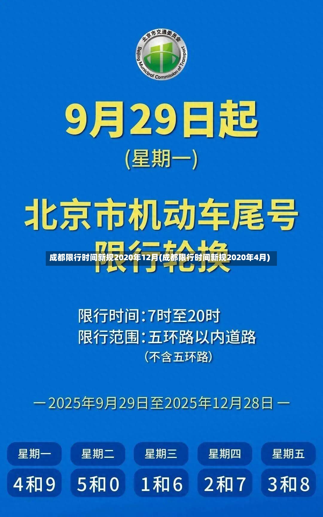 成都限行时间新规2020年12月(成都限行时间新规2020年4月)-第2张图片