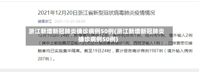 浙江新增新冠肺炎确诊病例50例(浙江新增新冠肺炎确诊病例50例)