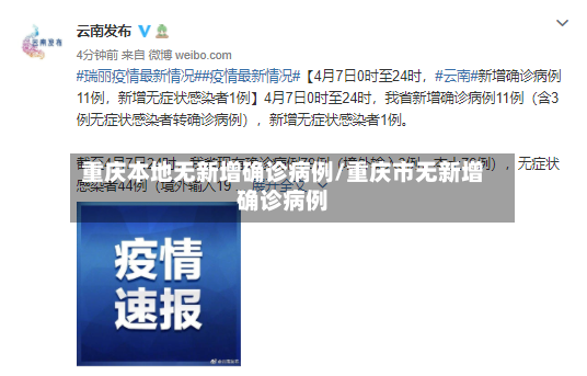 重庆本地无新增确诊病例/重庆市无新增确诊病例