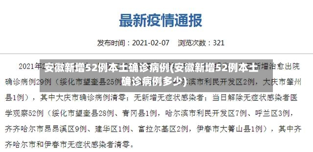 安徽新增52例本土确诊病例(安徽新增52例本土确诊病例多少)-第2张图片