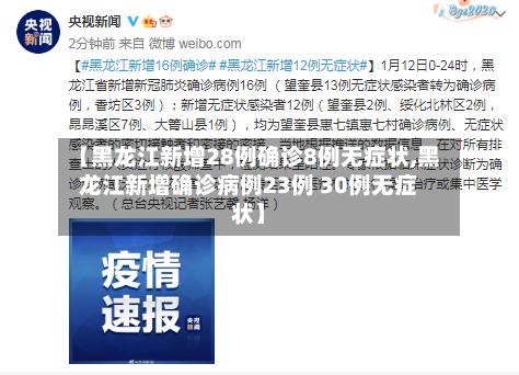 【黑龙江新增28例确诊8例无症状,黑龙江新增确诊病例23例 30例无症状】-第2张图片