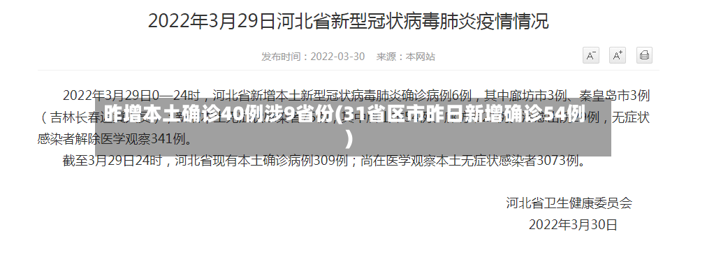 昨增本土确诊40例涉9省份(31省区市昨日新增确诊54例)-第3张图片