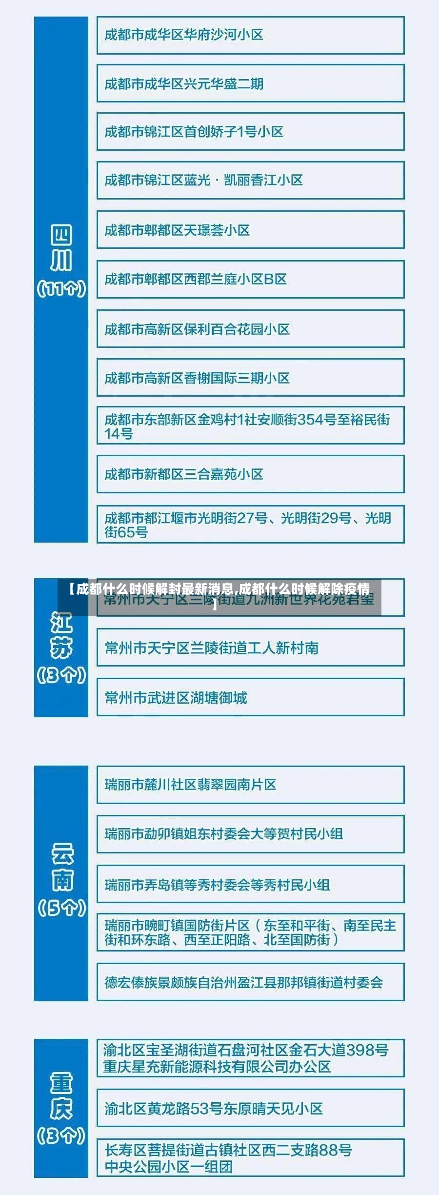 【成都什么时候解封最新消息,成都什么时候解除疫情】