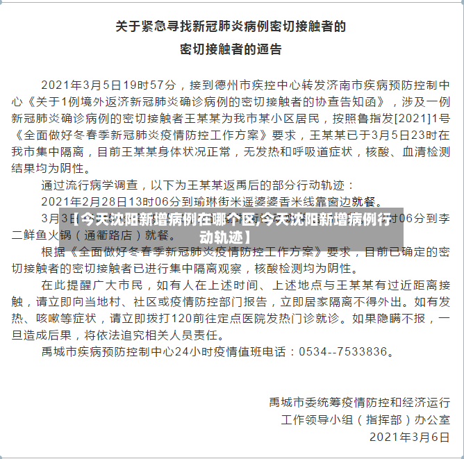 【今天沈阳新增病例在哪个区,今天沈阳新增病例行动轨迹】-第2张图片