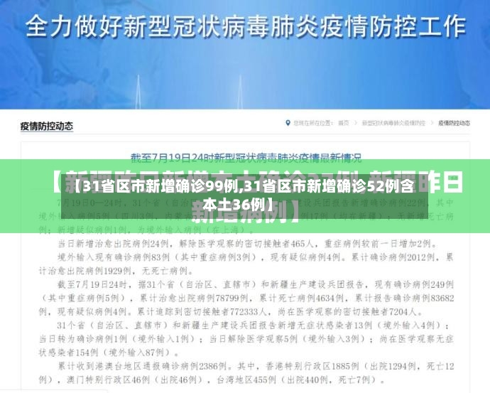 【31省区市新增确诊99例,31省区市新增确诊52例含本土36例】-第2张图片