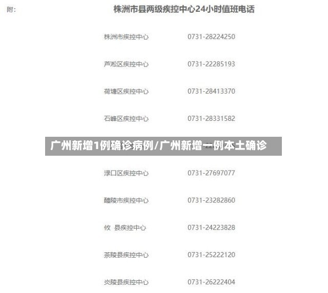 广州新增1例确诊病例/广州新增一例本土确诊