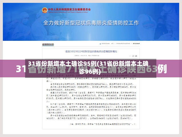 31省份新增本土确诊95例(31省份新增本土确诊96例)-第3张图片