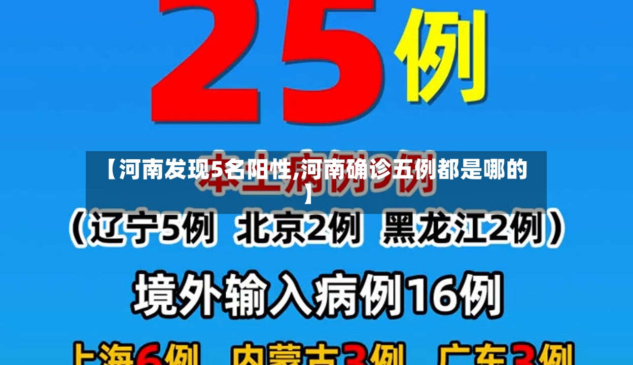 【河南发现5名阳性,河南确诊五例都是哪的】