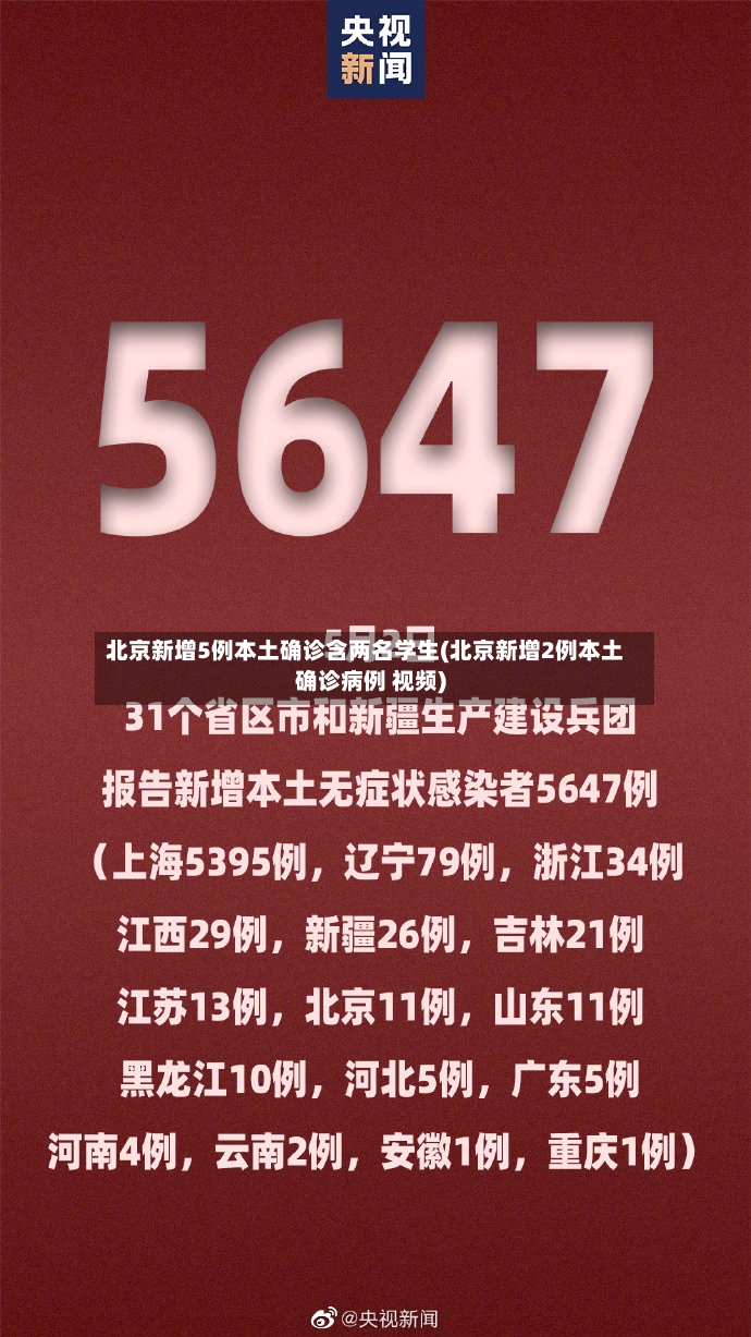 北京新增5例本土确诊含两名学生(北京新增2例本土确诊病例 视频)