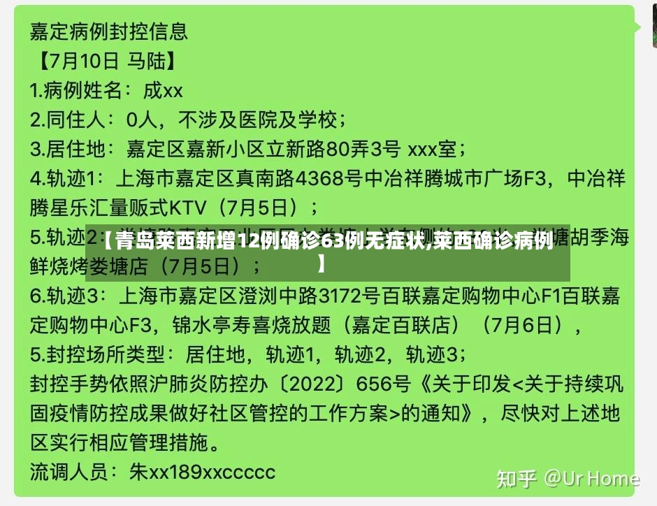 【青岛莱西新增12例确诊63例无症状,莱西确诊病例】-第3张图片