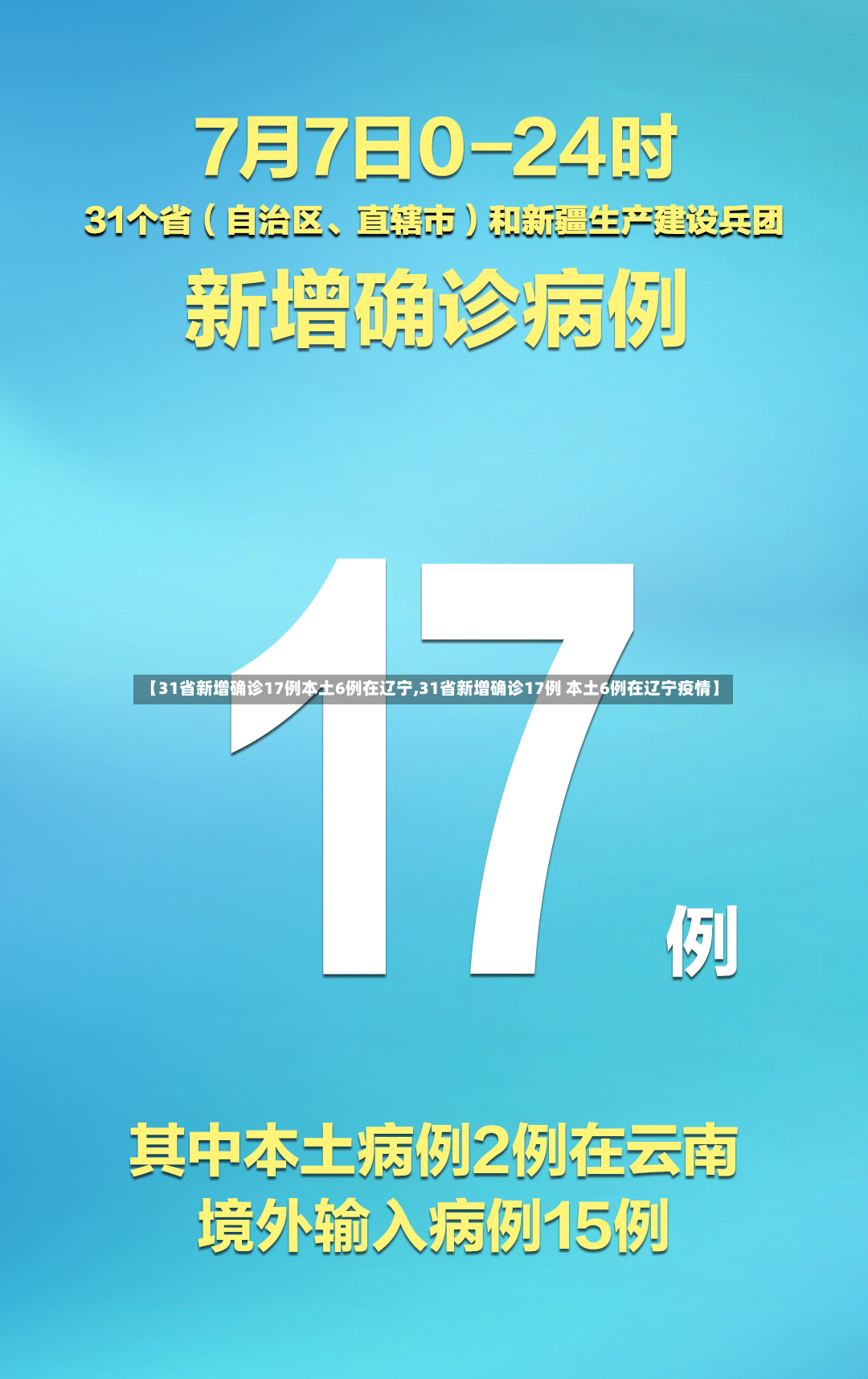 【31省新增确诊17例本土6例在辽宁,31省新增确诊17例 本土6例在辽宁疫情】