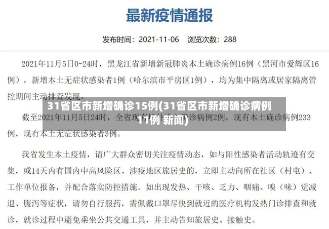 31省区市新增确诊15例(31省区市新增确诊病例11例 新闻)