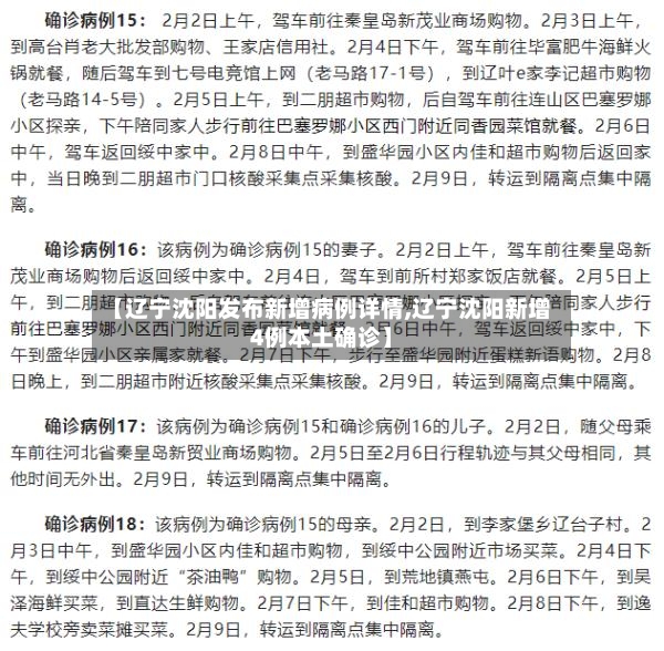 【辽宁沈阳发布新增病例详情,辽宁沈阳新增4例本土确诊】