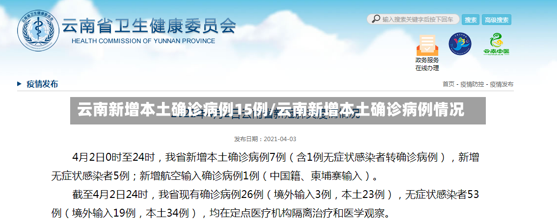 云南新增本土确诊病例15例/云南新增本土确诊病例情况-第2张图片