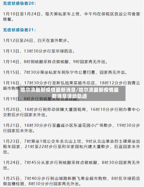 哈尔滨最新疫情最新消息/哈尔滨最新疫情最新消息活动轨迹-第2张图片