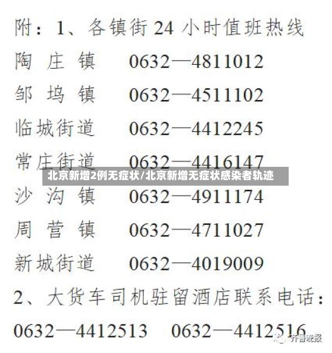 北京新增2例无症状/北京新增无症状感染者轨迹