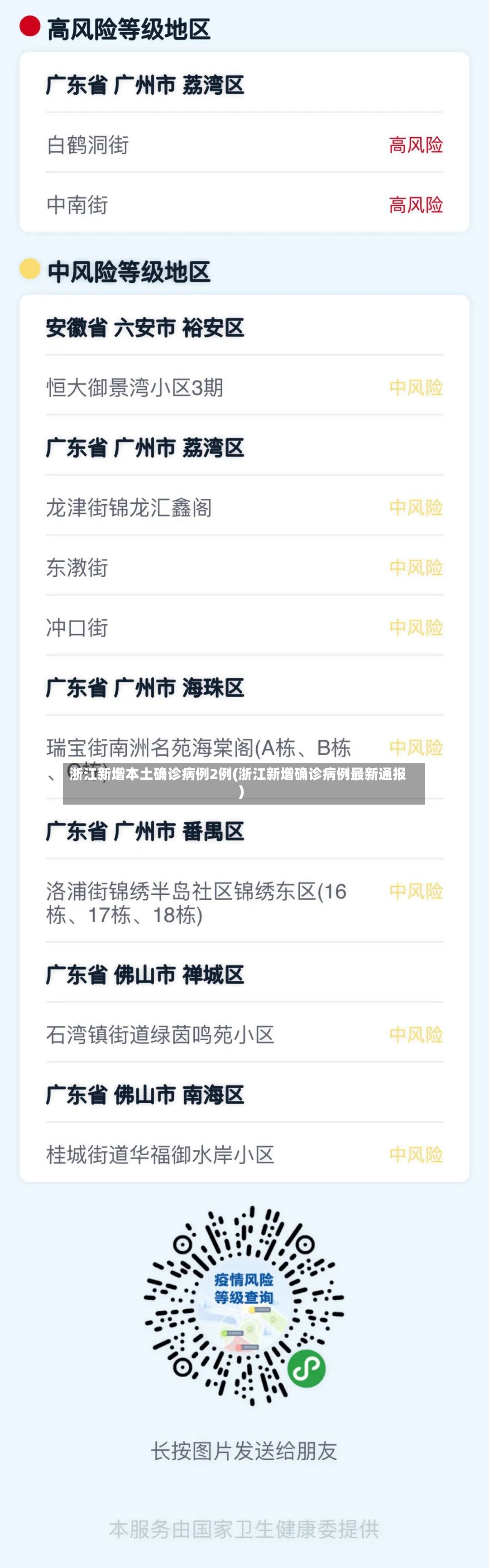 浙江新增本土确诊病例2例(浙江新增确诊病例最新通报)
